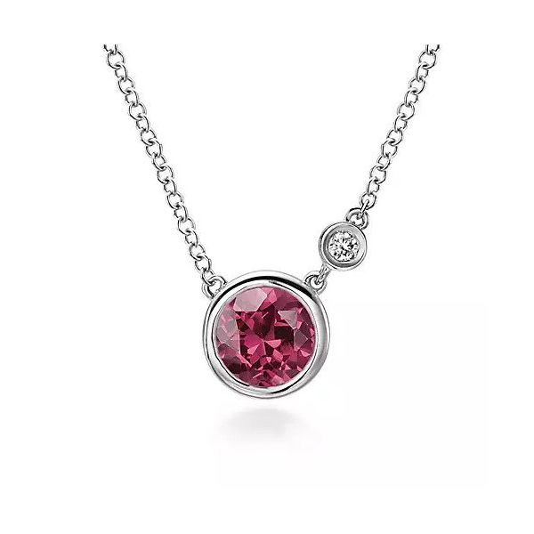 925 Sterling Silver Pink Tourmaline and Diamond Pendant Necklace Texas Gold Connection Greenville, TX