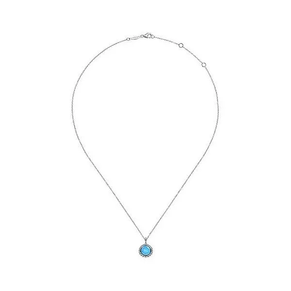 Sterling Silver Rock crystal and Turquoise Pendant Necklace Image 2 Texas Gold Connection Greenville, TX
