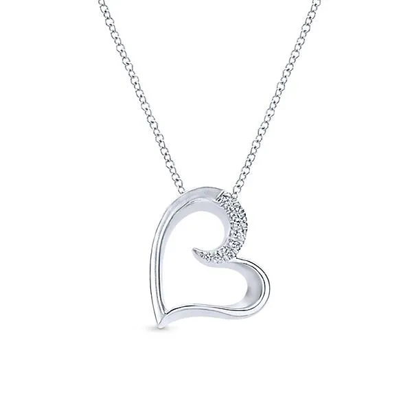 925 Sterling Silver White Sapphire Open Heart Pendant Necklace Texas Gold Connection Greenville, TX