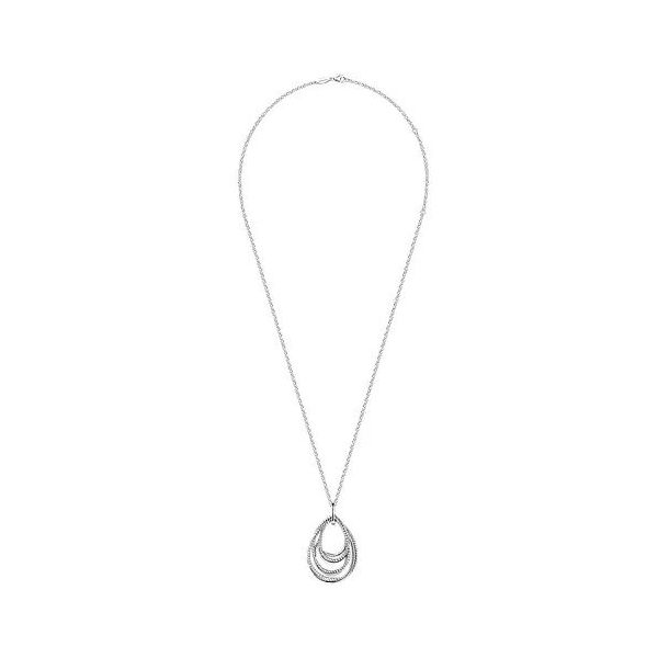 24 Inch 925 Sterling Silver Multi Row Teardrop Pendant Necklace Image 2 Texas Gold Connection Greenville, TX
