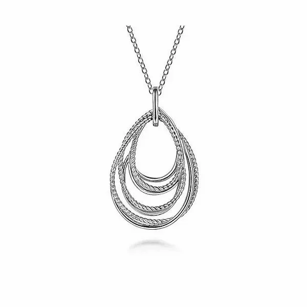 24 Inch 925 Sterling Silver Multi Row Teardrop Pendant Necklace Texas Gold Connection Greenville, TX