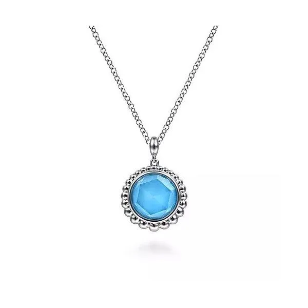 Sterling Silver Rock crystal and Turquoise Pendant Necklace Texas Gold Connection Greenville, TX