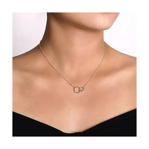 Sterling Silver Bujukan Beaded Double Circle Necklace Image 3 Texas Gold Connection greenville, TX