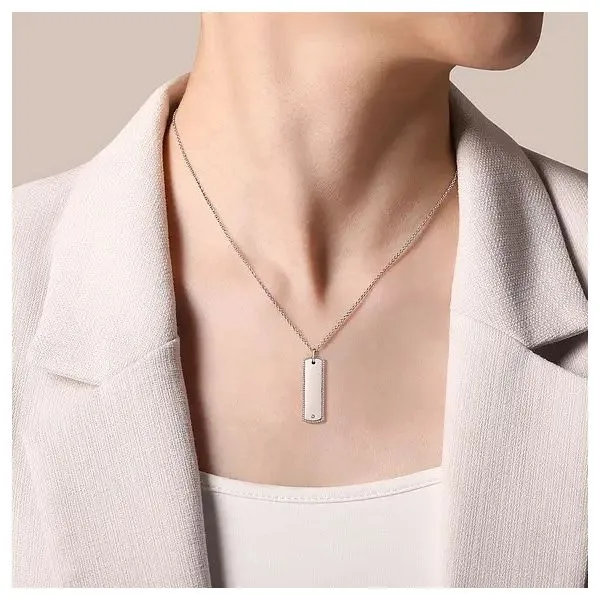 925 Sterling Silver Bujukan 0.01Ct Diamond ID Necklace Image 3 Texas Gold Connection greenville, TX