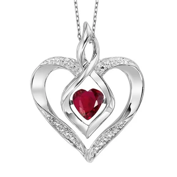 Lady's Sterling Silver Rhythm of Love Pendant with a Ruby in the Center Texas Gold Connection greenville, TX