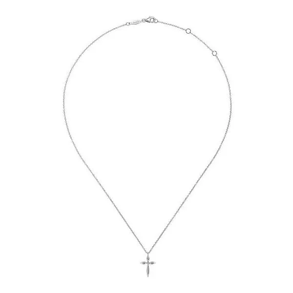 925 Sterling Silver Diamond Cross Pendant Necklace Image 2 Texas Gold Connection greenville, TX