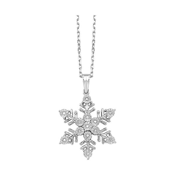 Sterling Silver Snowflake Pendant With 0.04Tw Diamonds Texas Gold Connection greenville, TX