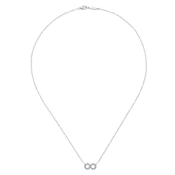925 Sterling Silver White Sapphire Infinity Symbol Pendant Necklace Image 2 Texas Gold Connection greenville, TX