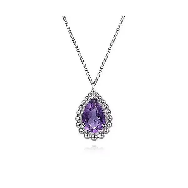 925 Sterling Silver Faceted Amethyst Pear Shape Bujukan Necklace Texas Gold Connection greenville, TX