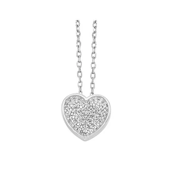 Sterling Silver .10ctw Diamond Heart Necklace Texas Gold Connection greenville, TX
