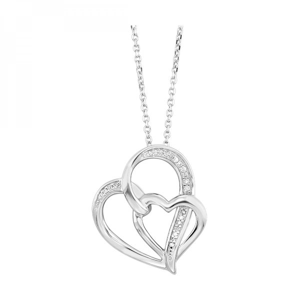 Sterling Silver Interlocked Diamond Heart Necklace Texas Gold Connection greenville, TX
