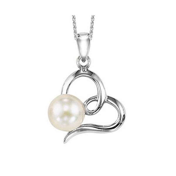Lady's Sterling Silver Pearl Heart Necklace Texas Gold Connection greenville, TX