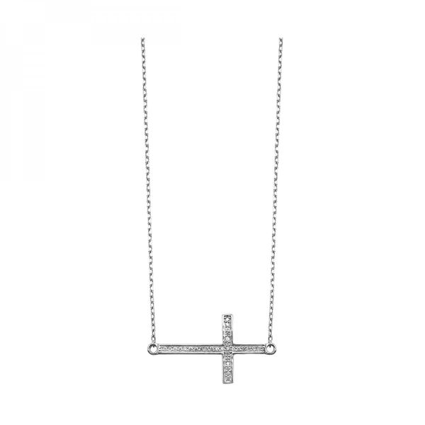 Sterling Silver Cross Diamond Pendant Necklace Texas Gold Connection greenville, TX
