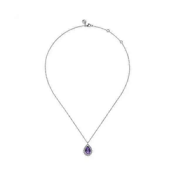 925 Sterling Silver Faceted Amethyst Pear Shape Bujukan Necklace Image 2 Texas Gold Connection greenville, TX