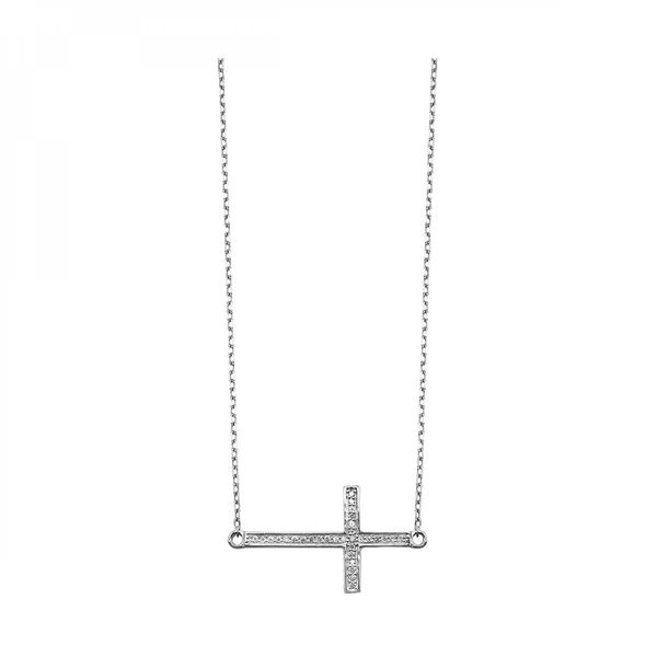 Sterling Silver Cross Diamond Pendant Necklace Texas Gold Connection greenville, TX