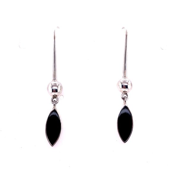 Sterling Silver Marquis Onyx Stone Drop Earrings Texas Gold Connection Greenville, TX