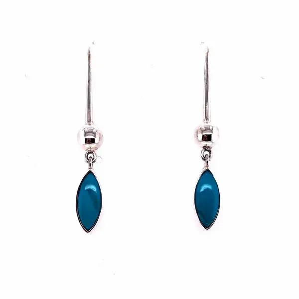 Sterling Silver Marquis Turquoise Drop Earrings Texas Gold Connection Greenville, TX