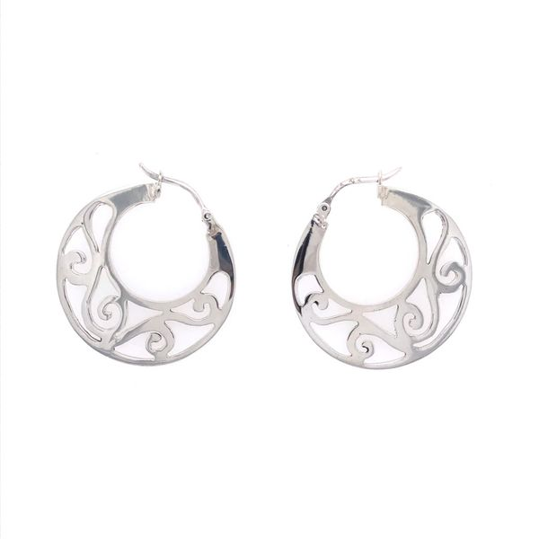 Sterling Silver Swirly Hoop Earrings Texas Gold Connection Greenville, TX