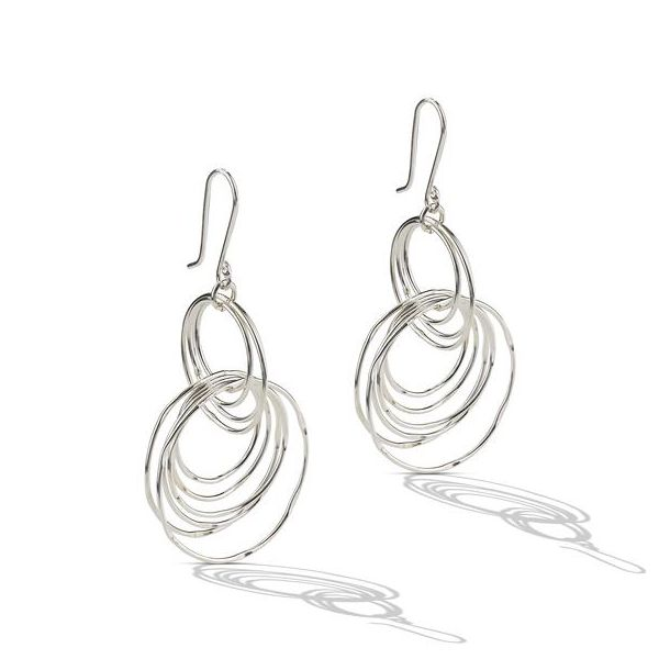 Sterling Silver Circle Chandelier Drop Earrings Texas Gold Connection Greenville, TX