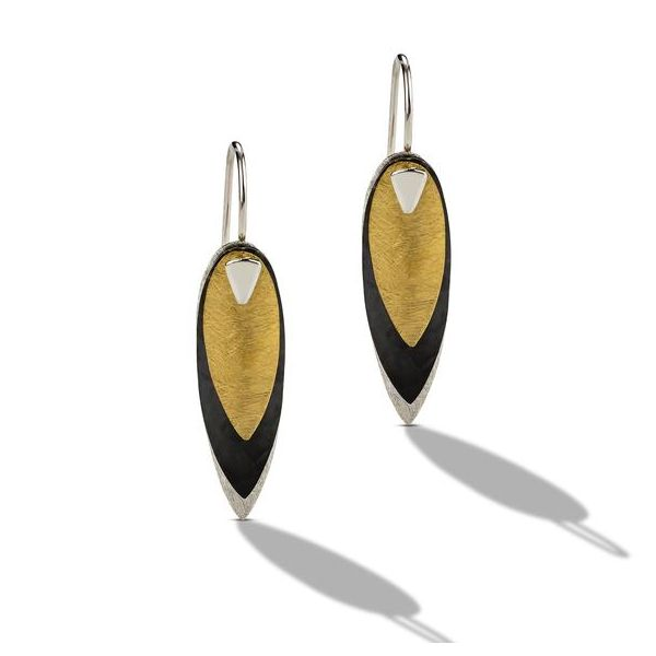 Sterling Silver Tri-Color Drop Earrings Texas Gold Connection Greenville, TX