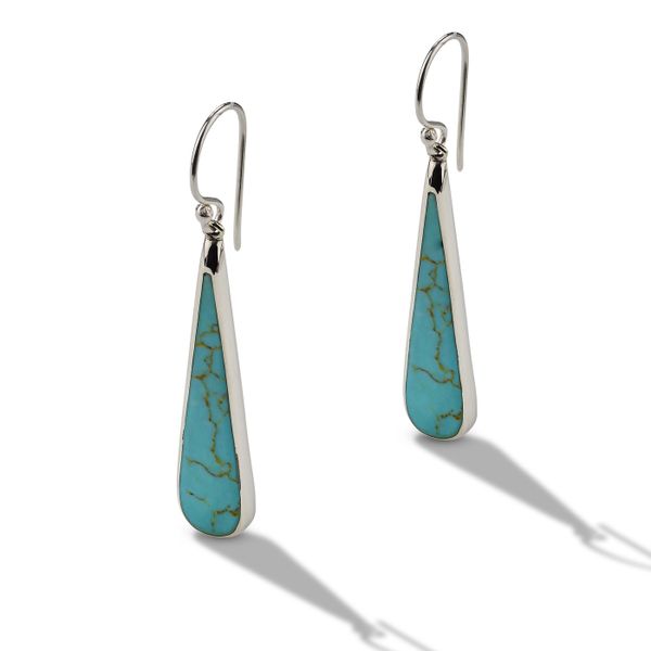 Sterling Silver Turquoise Drop Earrings Texas Gold Connection Greenville, TX