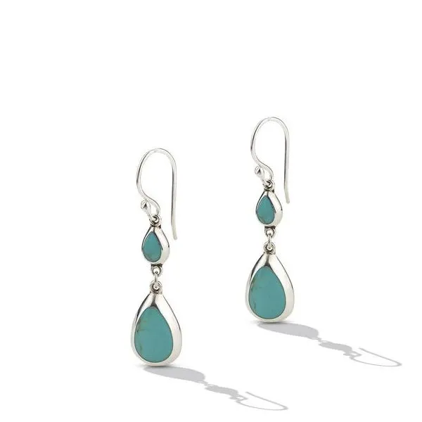 Sterling Silver Turquoise Double Drop Earrings Texas Gold Connection Greenville, TX