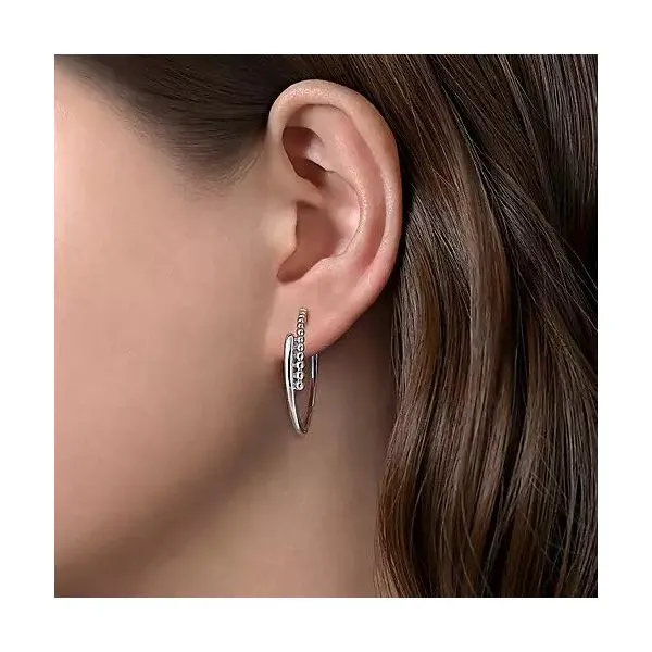 Sterling Silver 30MM Bujukan Bypass Classic Hoop Earrings Image 2 Texas Gold Connection Greenville, TX
