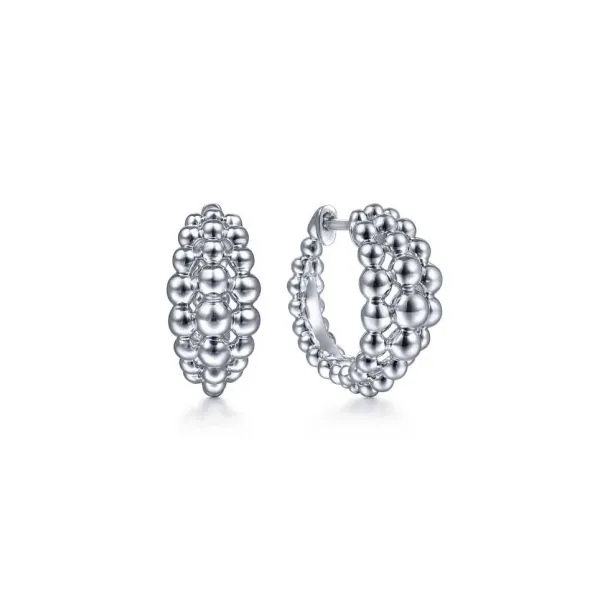 Sterling Silver 15mm Beaded Huggies Texas Gold Connection Greenville, TX