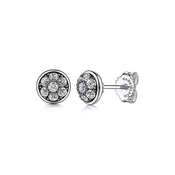 925 Sterling Silver Round White Sapphire Cluster Stud Earrings Texas Gold Connection Greenville, TX