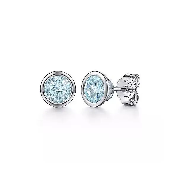 925 Sterling Silver Aquamarine Stud Earrings Texas Gold Connection greenville, TX