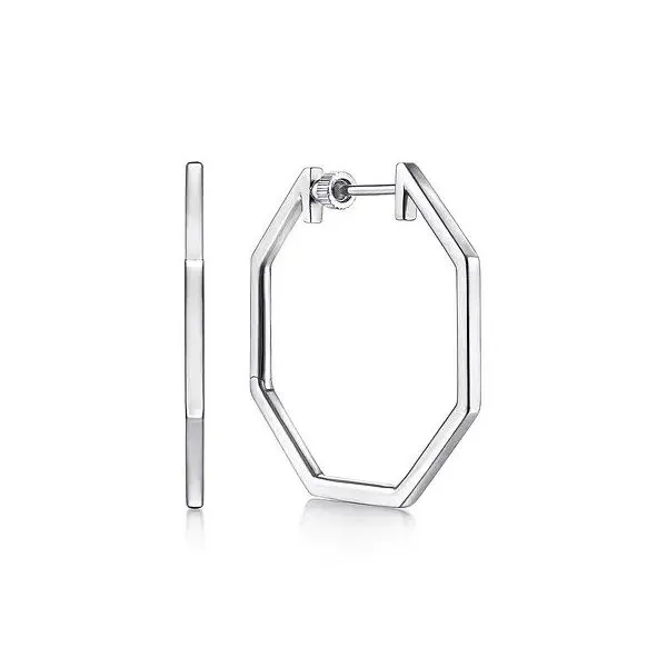 925 Sterling Silver Geometric Classic Hoop Earrings Texas Gold Connection greenville, TX