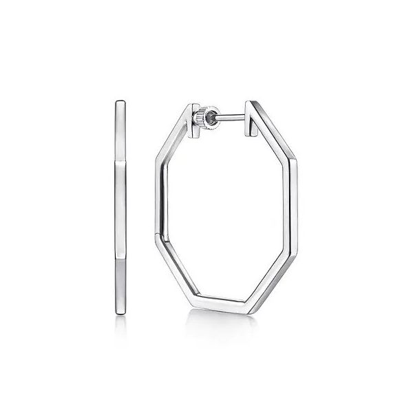 925 Sterling Silver Geometric Classic Hoop Earrings Texas Gold Connection greenville, TX
