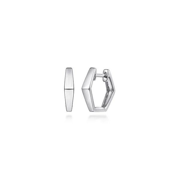 925 Sterling Silver Geometric Huggie Earrings Texas Gold Connection greenville, TX