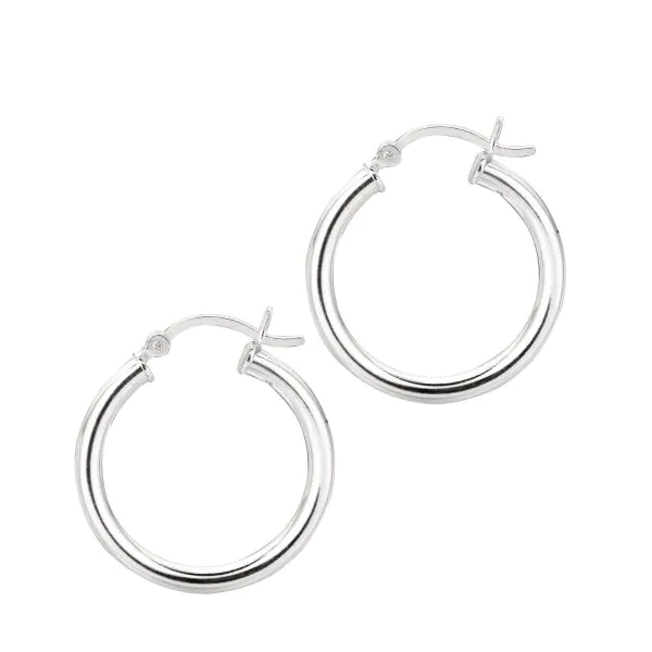 Silver 3x20mm Hoop Earring Texas Gold Connection greenville, TX