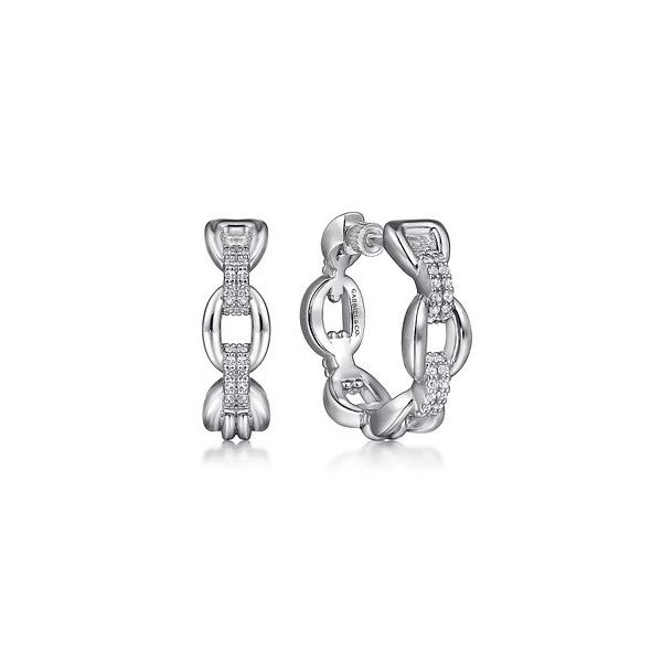 925 Sterling Silver White Sapphire Bujukan Link Chain Earrings Texas Gold Connection greenville, TX