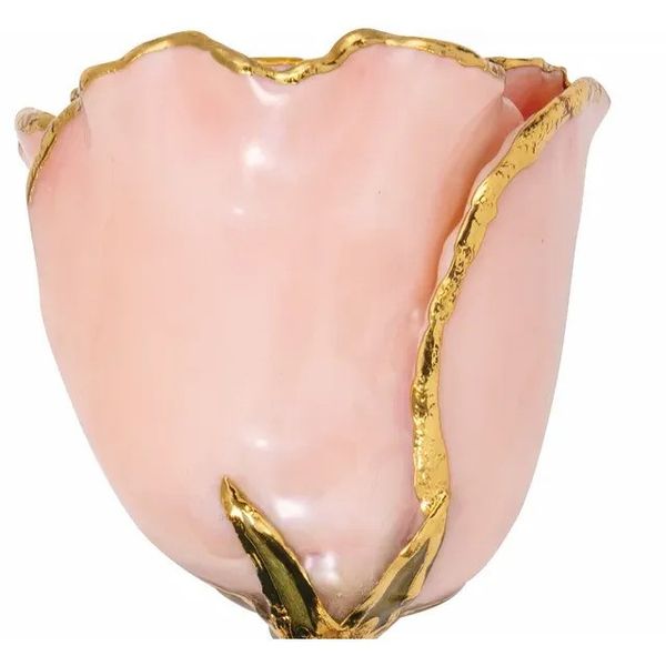 Lacquered Pink Pearl Rose with Gold Trim Image 2 Texas Gold Connection greenville, TX