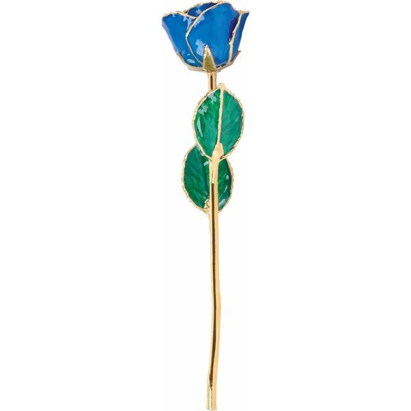 Lacquer September Sapphire Colored Rose With Gold Trim Image 2 Texas Gold Connection greenville, TX