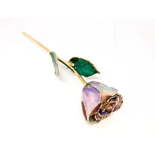 Lacquered Opal Colored Rose with Gold Trim Image 2 Texas Gold Connection greenville, TX