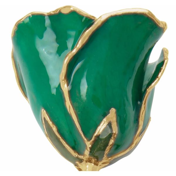 Lacquer Green Rose With Gold Trim Image 2 Texas Gold Connection greenville, TX