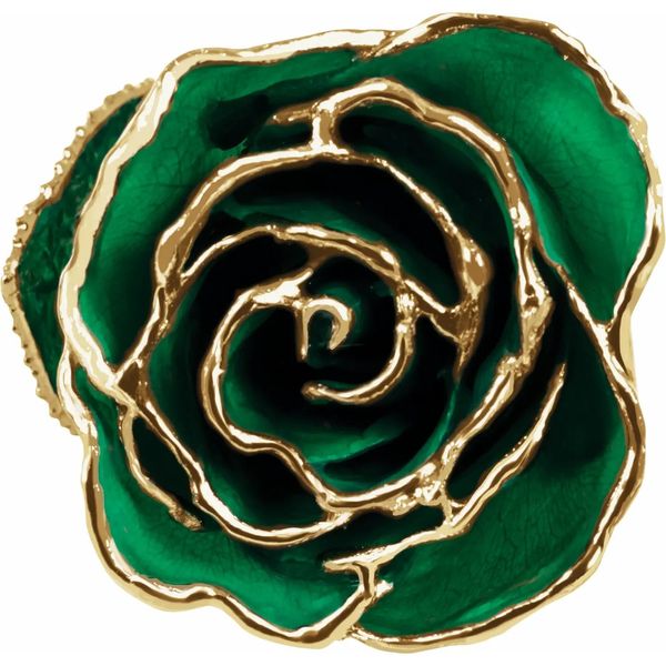 Lacquer Green Rose With Gold Trim Image 3 Texas Gold Connection greenville, TX