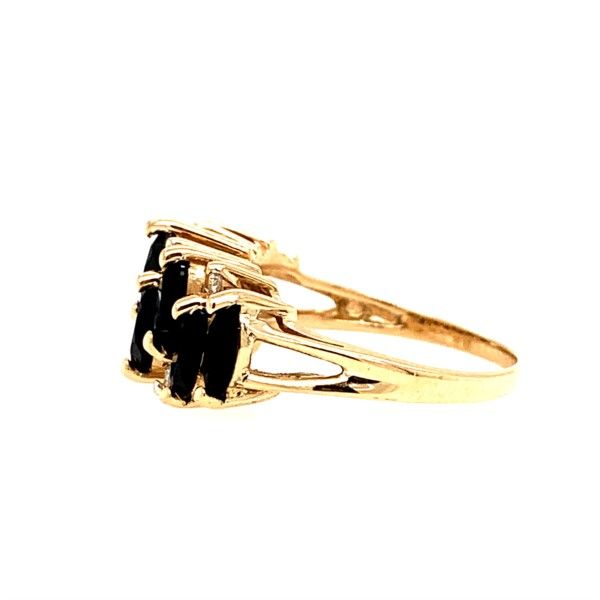PRE-OWNED 14K Yellow Gold Diamond and Black Onyx Ring Image 2 Texas Gold Connection Greenville, TX