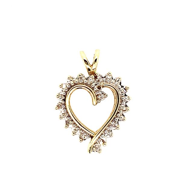 PRE-OWNED 1OK Yellow Gold Diamond Heart Pendant Texas Gold Connection Greenville, TX