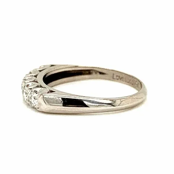 PRE-OWNED 14K White Gold Vintage Diamond Wedding Band Image 2 Texas Gold Connection Greenville, TX