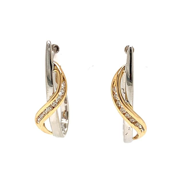 PRE-OWNED 14K White and Yellow Gold Diamond Earrings Texas Gold Connection Greenville, TX