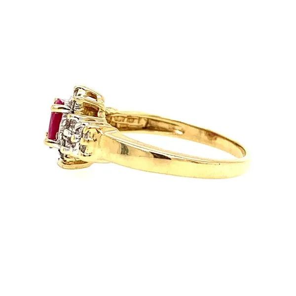 PRE-OWNED 14K Yellow Gold Ruby and Diamond Ring Image 2 Texas Gold Connection Greenville, TX