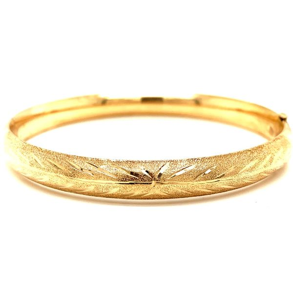 PRE-OWNED 14K Yellow Gold 8mm Diamond Cut Bangle Texas Gold Connection Greenville, TX