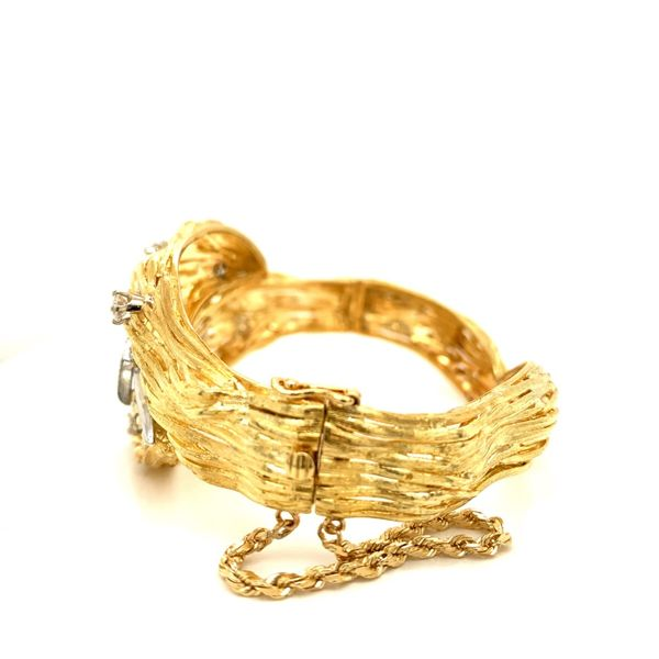 PRE-OWNED 18K Yellow Gold Hand Crafted Diamond Cuff Bracelet Image 3 Texas Gold Connection Greenville, TX