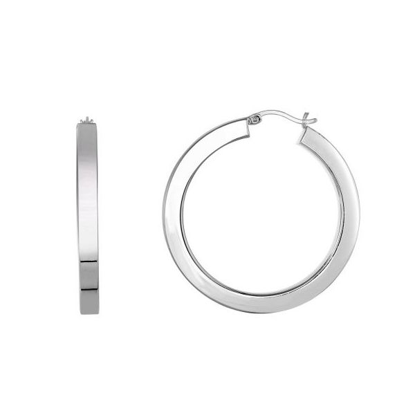 Sterling Silver Square Tube Round Hoop Earrings Texas Gold Connection Greenville, TX