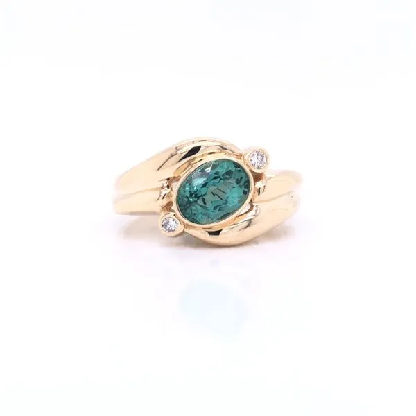 PRE-OWNED 14K Yellow Gold Blue/Green Tourmaline Texas Gold Connection Greenville, TX