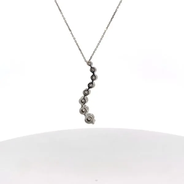 14kt White Gold Necklace With 2.50Tw Round Diamonds Image 3 Texas Gold Connection Greenville, TX